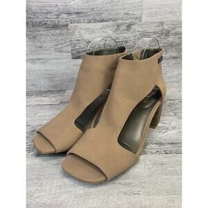 Kenneth Cole Reaction Beige Open Toe Block Heel Sandals Womens Size 8.5M